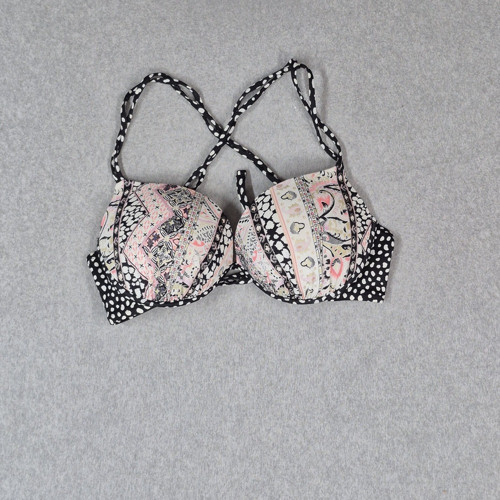 Victoria Secret Women Swimwear 34D White Paisley The Gorgeous Padded Underwire